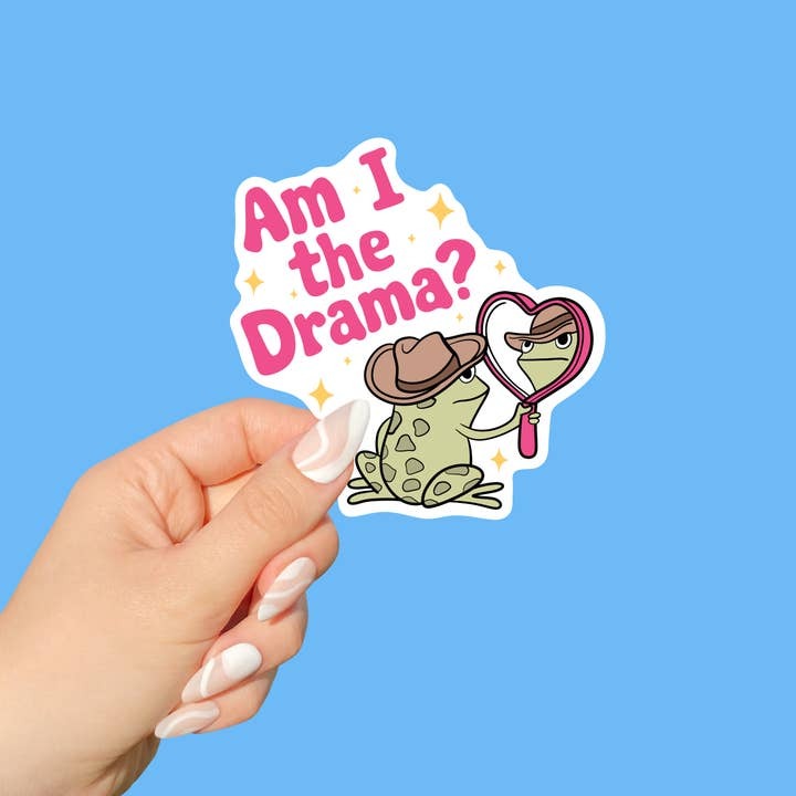 Am I The Drama? | Frog Vinyl Sticker