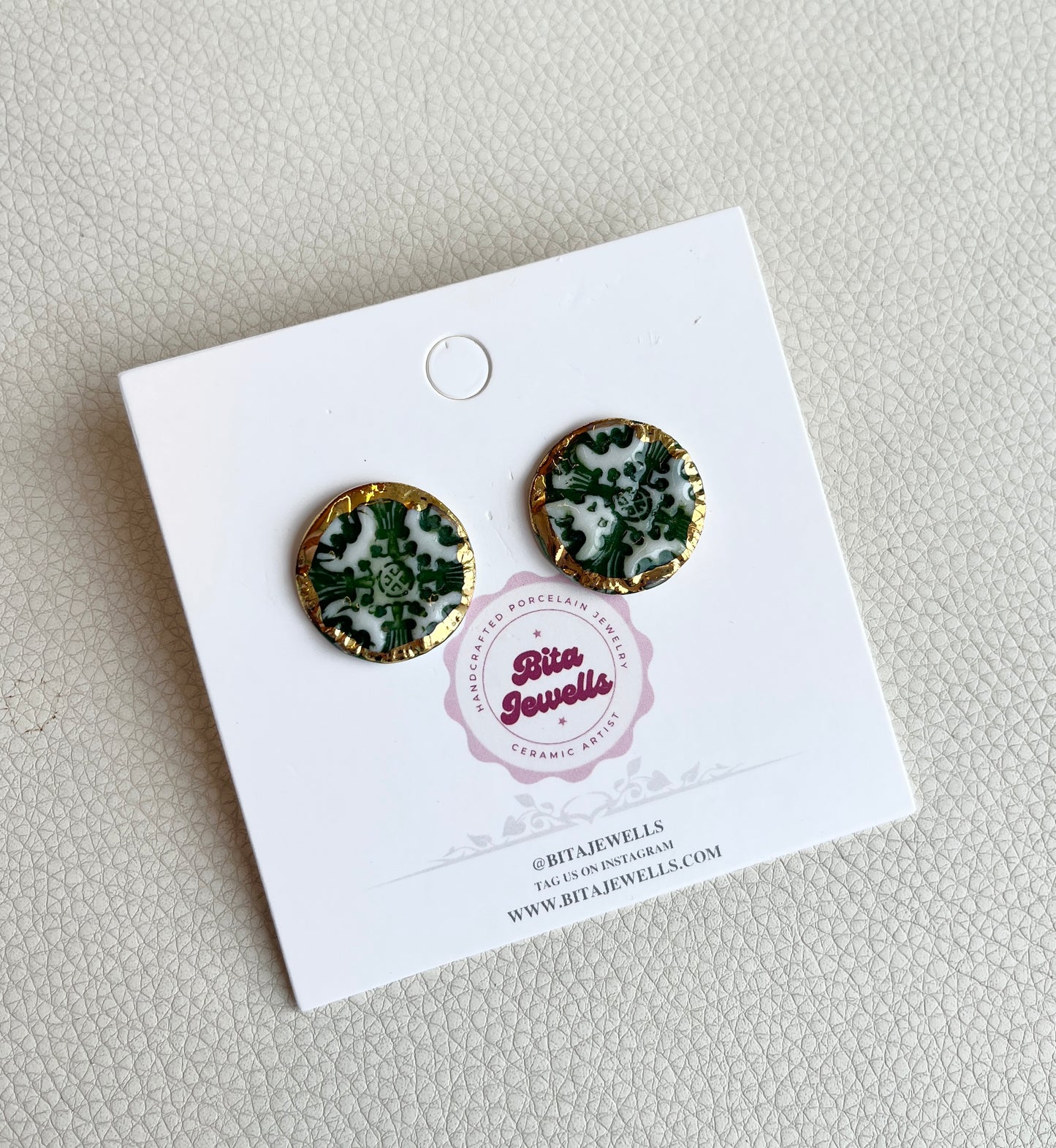 Button Tile Earrings