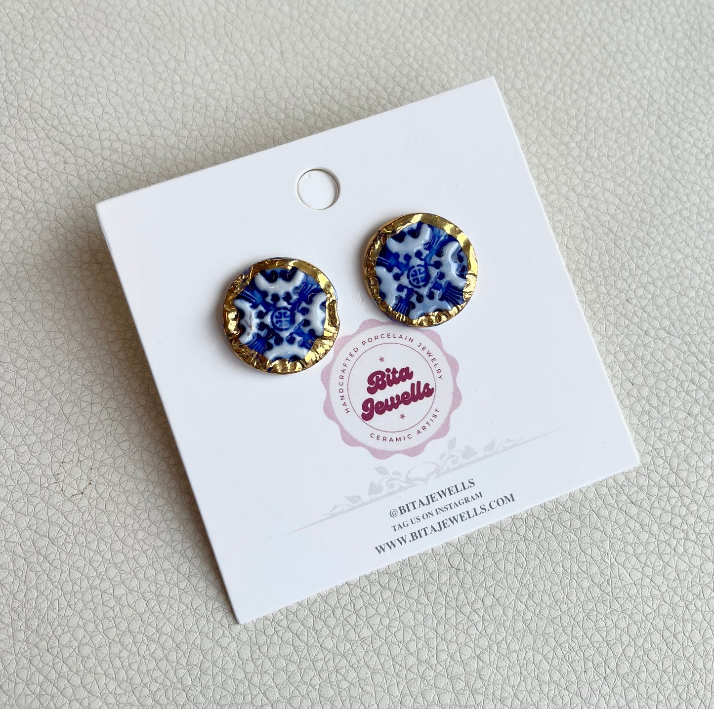 Button Tile Earrings