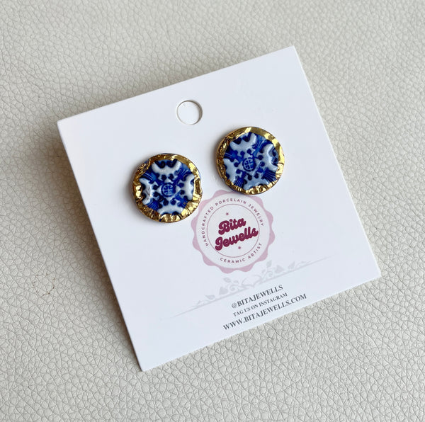 Button Tile Earrings