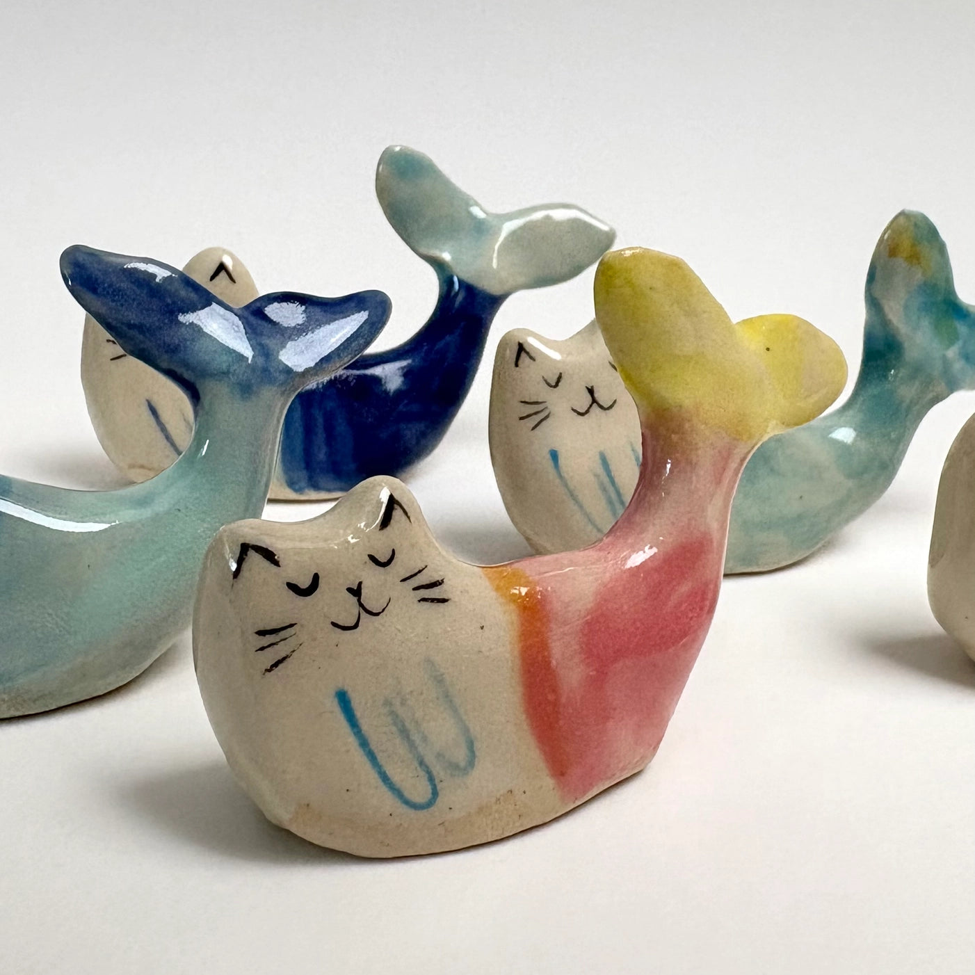 Small Ceramic Cat Mermaid
