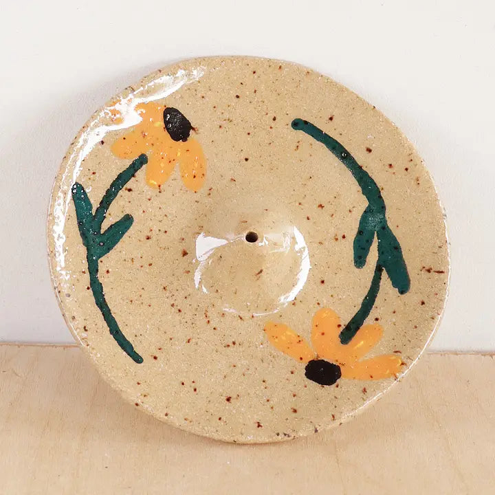 Ceramic Incense Holder - Flowers