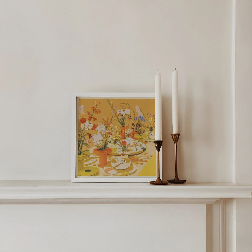 Abstract Floral Tablescape Art print