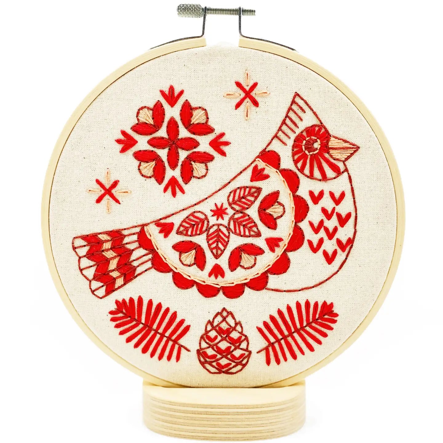 Kit De Broderie Complet Folk Cardinal