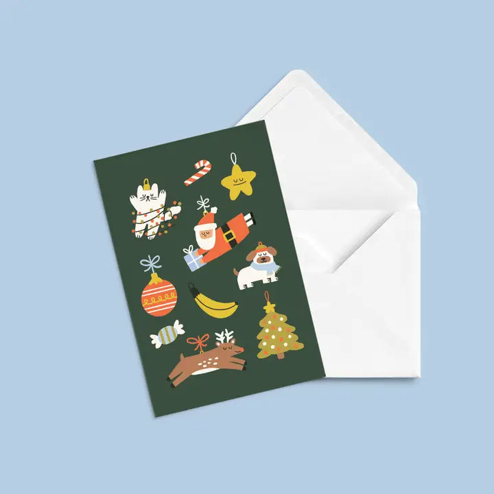 'Carte de souhait'- 'ornements De Noël'