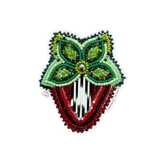 Stephanie Tenasco | Pagwadjiminike “Wild berry picking” - Odeyimin (Strawberry) Sticker