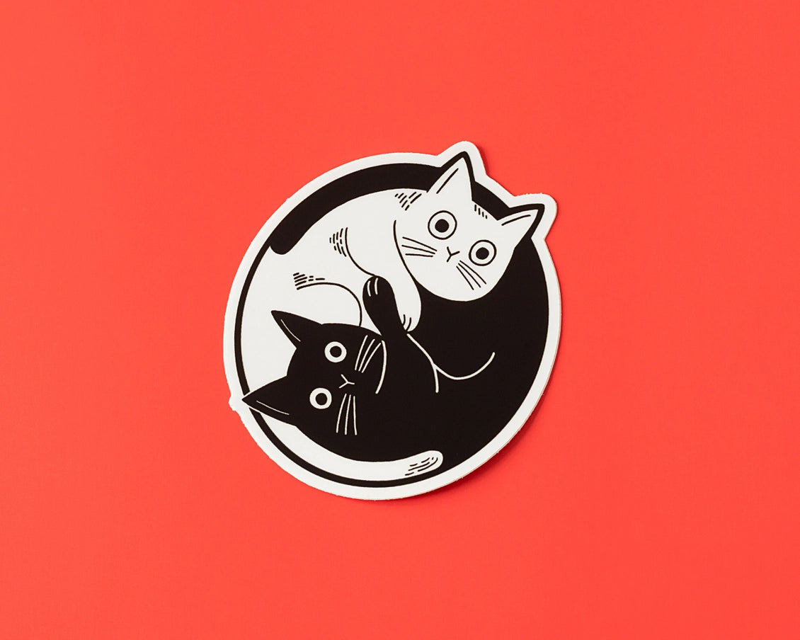 Yin Yang Cat Vinyl Sticker