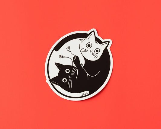 Yin Yang Cat Vinyl Sticker