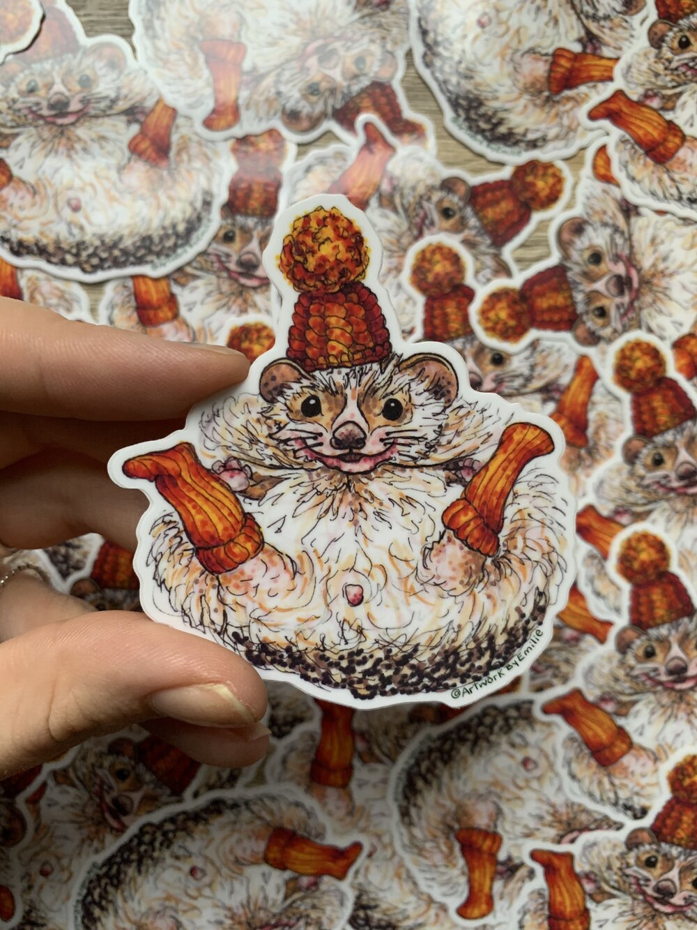 Chilly Toes Hedgehog Sticker