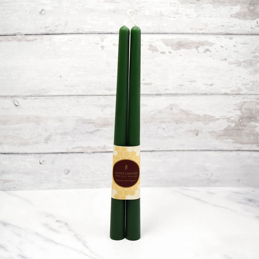 Pair of 12 Inch Beeswax Taper Candles