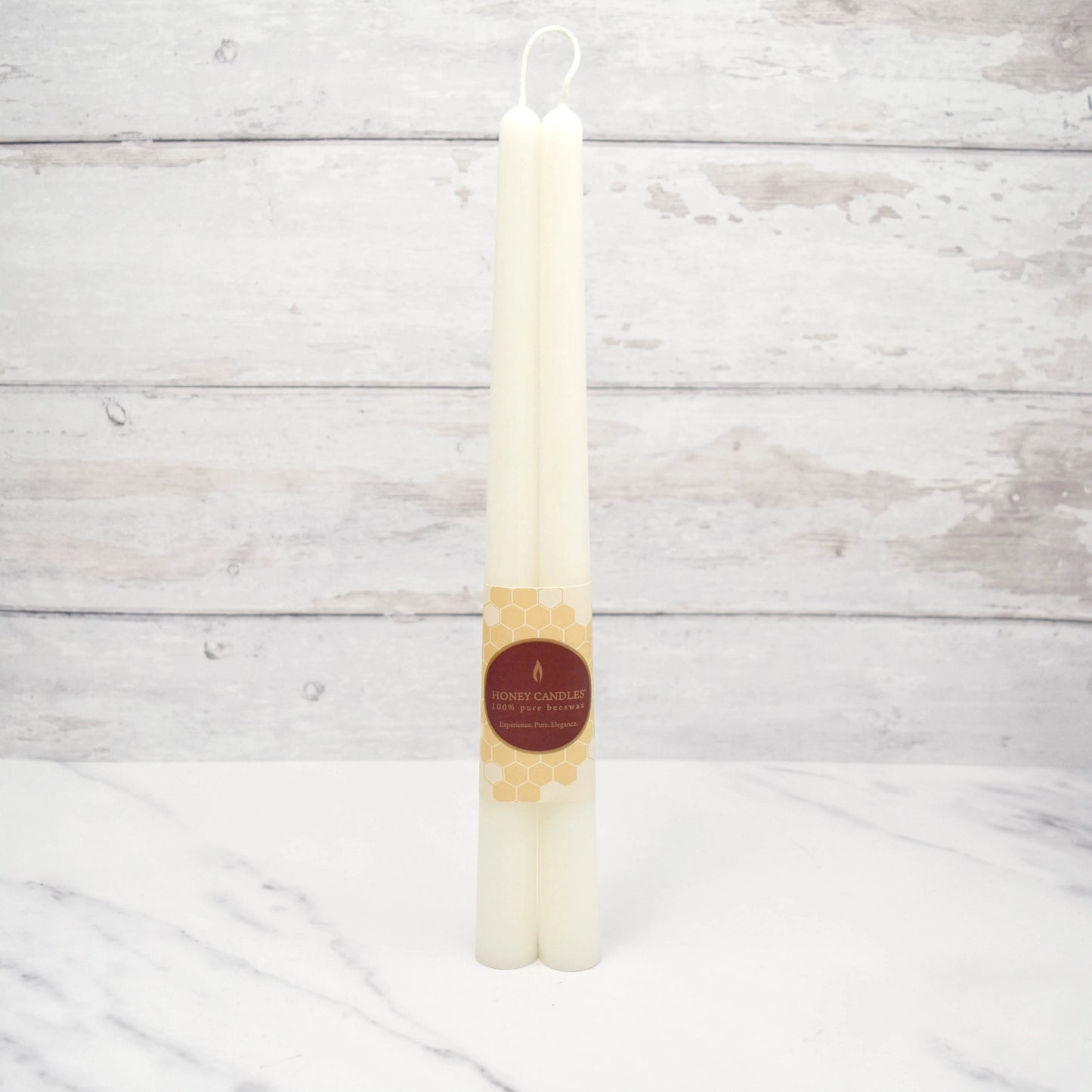 Honey Candles - Paire de chandelles tube naturel de 12 pouces
