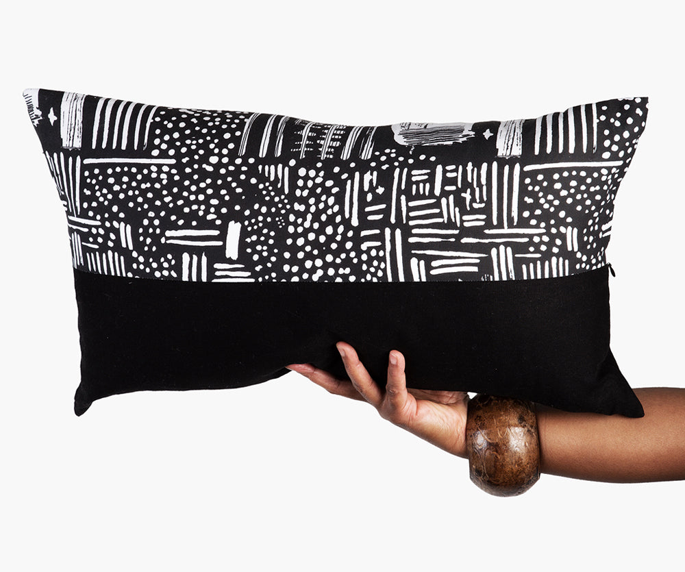 Charcoal Grid Pillow
